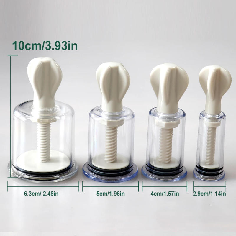 Description Picture 6 of item4 Size Rotating Handle Vacuum Body Massage Cans Suction Enhancer Anti Cellulite Plastic Vacuum Cupping Cups Nipple Enlarger Care