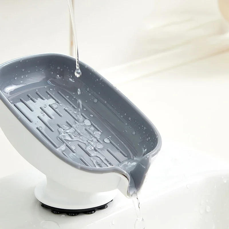 Description Picture 6 of itemSuction Cup Soap Dish with Drain Water Punching Free Soap Holder Household Light Luxury Bathroom Soap Container Bathroom Supply