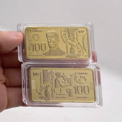 2022 Canada Gold Bar Collectible 999.9 Gold Plated bullion Canada 100 Pure Gold Banknote Metal Bars Metal crafts for collection