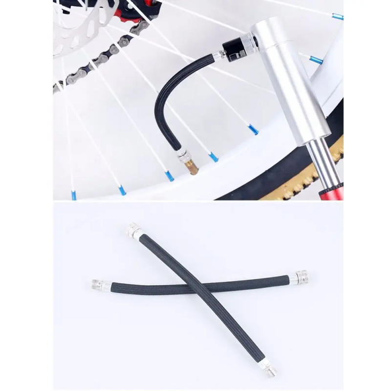 Description Picture 5 of item1/2PCS Portable Bicycle Pump Extension Hose Tube Pipe Cord Bike Pumping Service Parts Longer Use150Psi Schrader A/V Valve