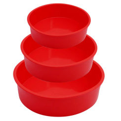 4 6 8 Inch Set of 3 Silicone Mould for Baking Nonstick Layer Round Cake Pans Chocolate Rainbow Cake Mold Bakeware