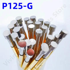 100PCS P125-G Spring Test Probe Test Pin Pogo Pin PCB Test Tool Total Length 33.35mm Pin Dia 2.02mm Flat Head Dia 2.5mm