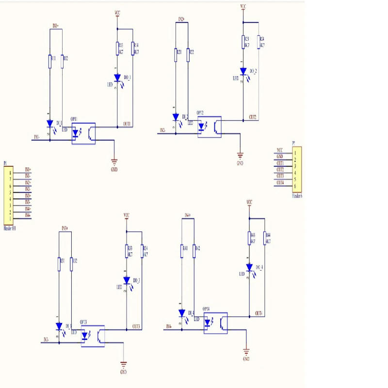 Description Picture 3 of item4CH 3.3V 5V 12V Digital logic level conversion module in PNP/NPN out NPN OUT Optical Isolation Board For PLC Relay LED