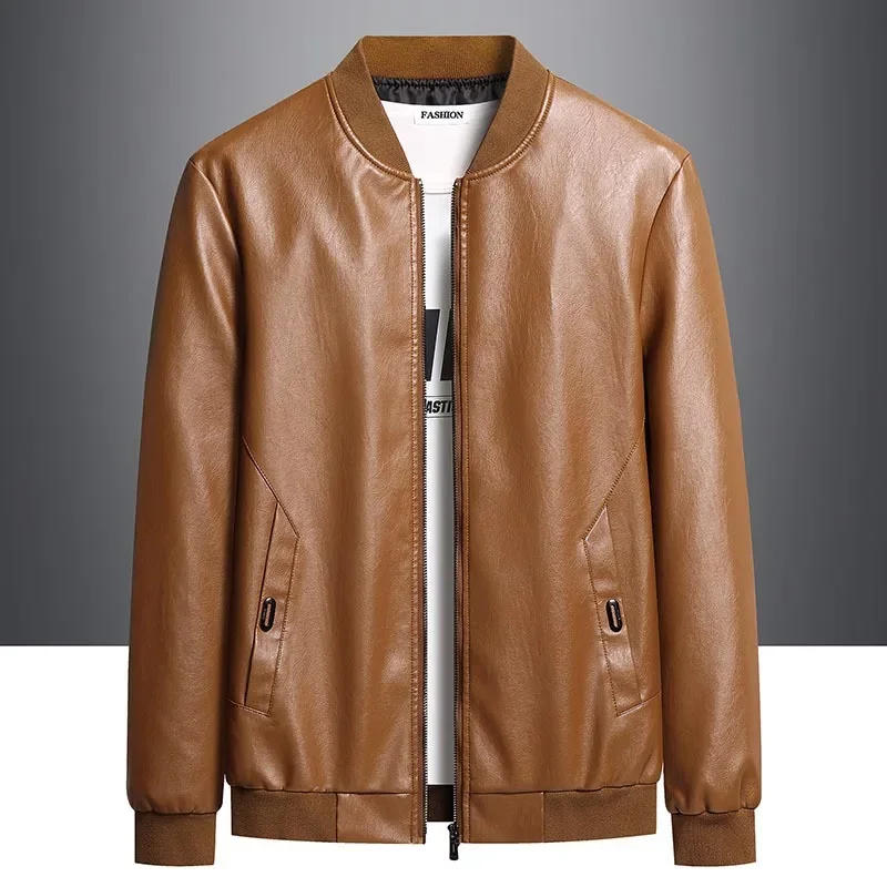 Description Picture 4 of itemLeather Jacket Men Korean Fashion Leather Sheepskin Man Leather Coat Trend Casual Slim Fit Male Clothing Plus Size 8XL