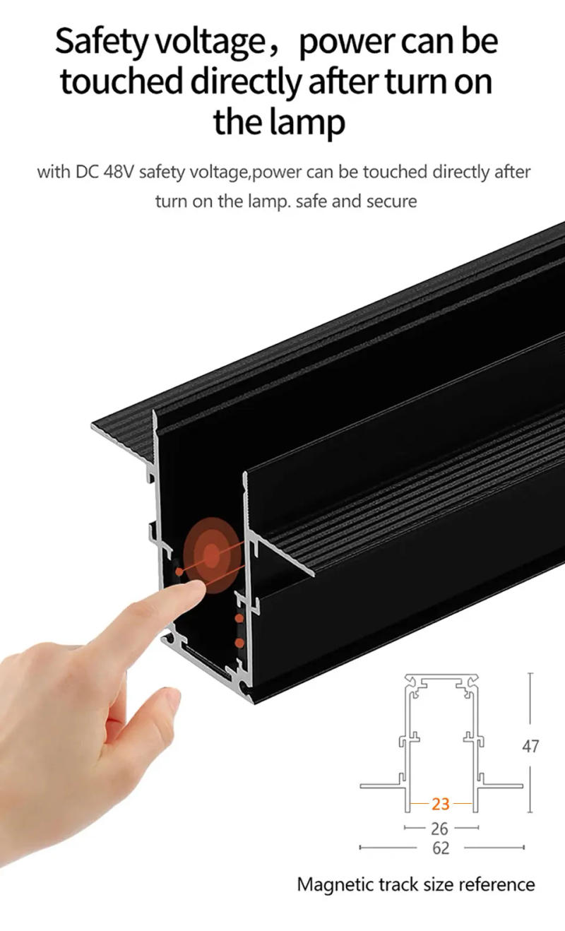 Description Picture 4 of itemPNY Tuya Zigbee DALI 48v Dimmable Smart LED Magnetic Track Light 10W 20W 30W Recessed Magnetic Rail Lighting Spotlight