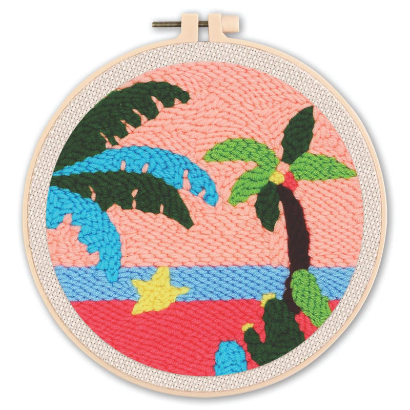 Description Picture 4 of itemRUOPOTY Flowers Punch Needle Embroidery Starter Kits Embroidery Hoop Yarns For Adults Beginners Diy Gift