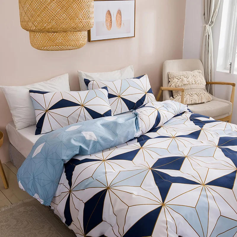 Description Picture 4 of itemGeometric Print Queen Bedding Set Soft Comfortable King Size Duvet Cover Set Cheap Durable Single Double quilt cover  NO sheet