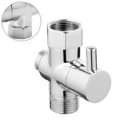 3 Way Shower Head Diverter Valve Brass G1/2 T-Adapter Converter Chrome Shower Head Faucet Bathroom Accessories