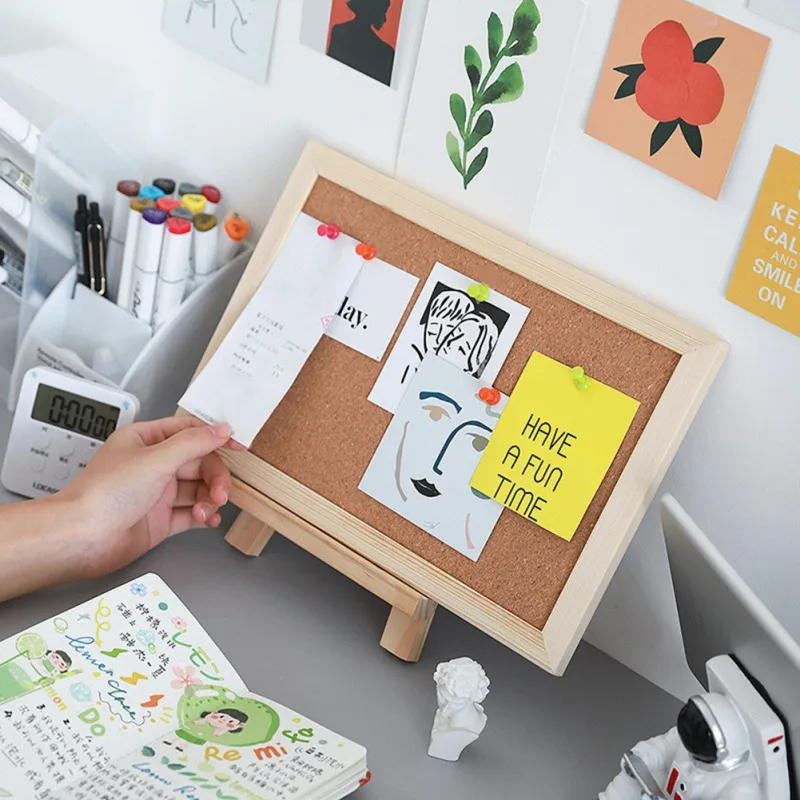 Description Picture 4 of itemDIY Decorative Board With Frame Cork Board Message Board Household Photo Wall Background Board for Office Home and School 2Sizes