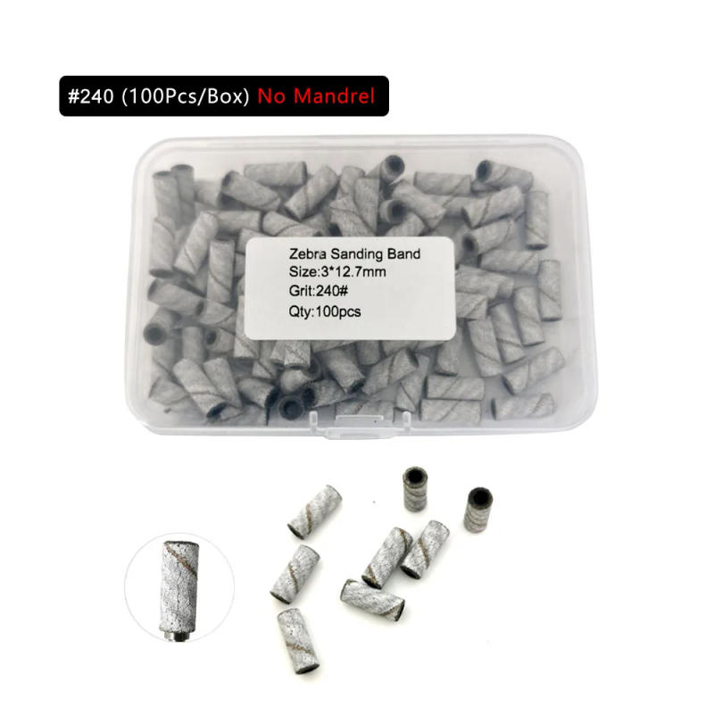 Description Picture 5 of itemHYTOOS 3mm Small White Sanding Bands without Stainless Steel Mandrel Electric Nail Drill Bits Accessories Manicure Cuticle Clean