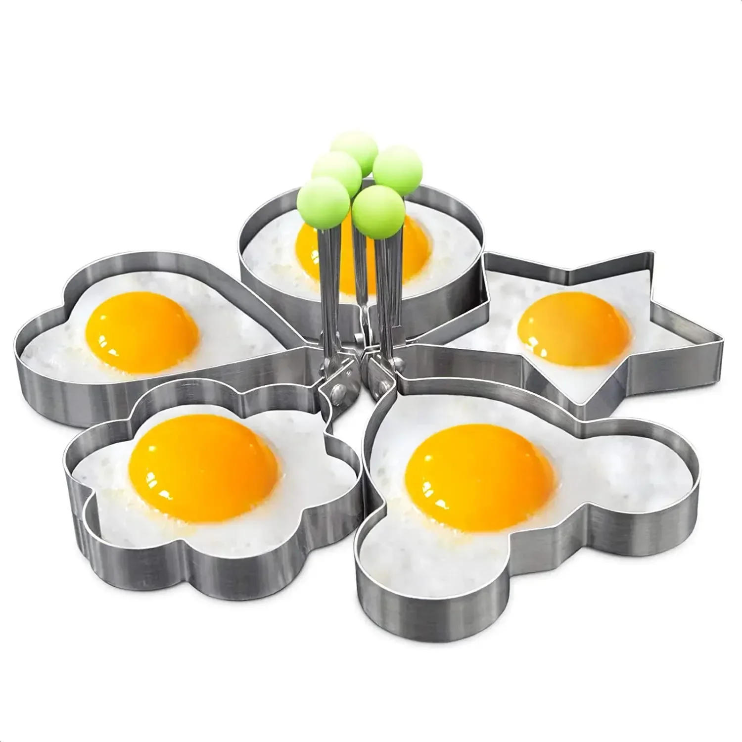 Description Picture 5 of item5/1PCS Stainless Steel Fried Egg Mold Egg & Pancake Rings Frying Eggs Molds Pancake Shaper Cooking Tools Kitchen Gadget