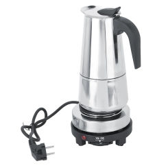 450ml Stainless Steel Electric Stove Coffee Pot Maker Heater Set EU Plug 220-240V Electric Stove Stainless Steel Electric Stove
