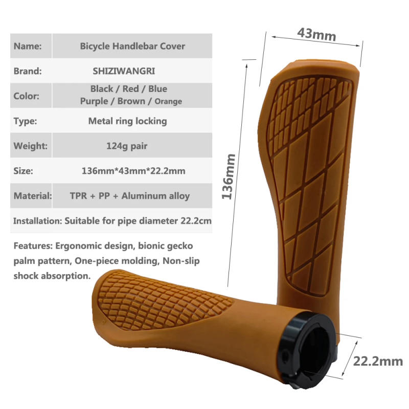 Description Picture 3 of item1Pair Mountain Bike Handlebar Grips Anti-skid Lock on Bicycle Grips Soft Rubber MTB Bike Grips Cycling Bike Parts