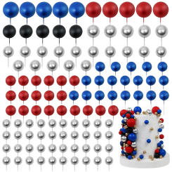 97PCS Ball Cake Toppers Cake Decorations Foam Ball Cupcake Picks DIY Cake Insert Toppers for Birthday Party Wedding Baby Shower