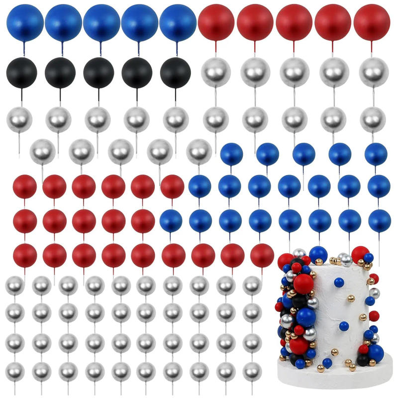 Description Picture 2 of item97PCS Ball Cake Toppers Cake Decorations Foam Ball Cupcake Picks DIY Cake Insert Toppers for Birthday Party Wedding Baby Shower