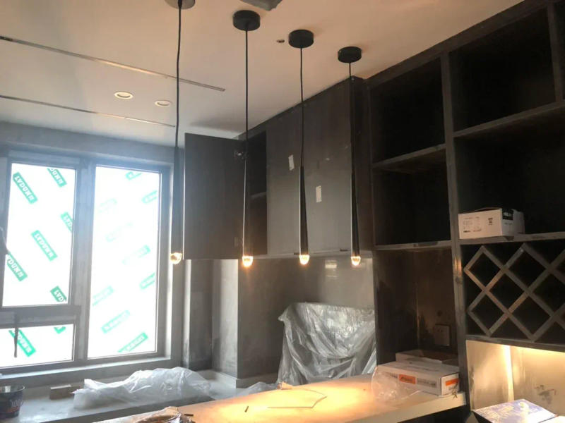 Description Picture 6 of itemPostmodern Luxury LED Black Long Pendant Lights Crystal Ceiling Hanging Chandeliers Living Room Golden Stairs Lamps Restaurant