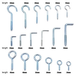 25pc Picture Photo Frame Lamp Light Cabinet Plant Curtain Net Wire Ceiling Eye Bolt Eyebolt Screw in Hanger O L C Cup Hook Clasp