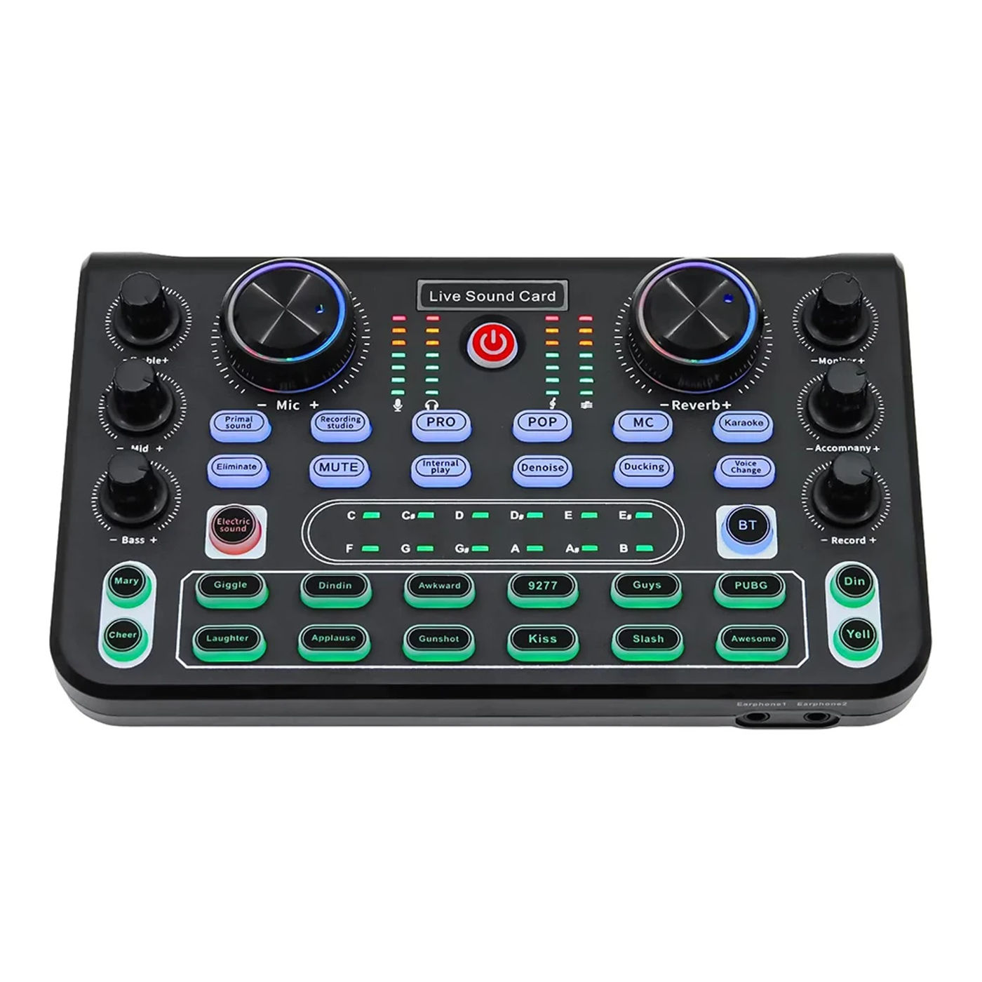 Description Picture 6 of itemSound Mixer Board Live Sound Card for Live Streaming Voice Changer Sound Card with Sound Effects,Audio Mixer for Music Recording