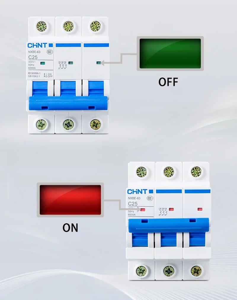Description Picture 6 of itemCHINT NXB-63 1P AC 230/400V Miniature Circuit Breaker C 6A 10A 16A 20A 25A 32A 40 63A 80 100 125 Overload Protector DZ47 TYPE C