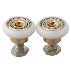 Runners Door Rollers 2 *Screws Brass Centre Nylon Outer Wheel Stainless Steel Screw. For Old Shower Door Rollers.