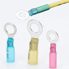 Heat shrink Ring round Insulated Terminals Wire Cable Connectors Wiring Crimp Terminals RV1.25/2-5/6/8 Marine seal up waterproof
