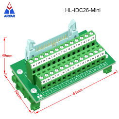 DIN Rail Mount Dual IDC26 Pitch 2.54mm Male Header Interface Module Breakout Board