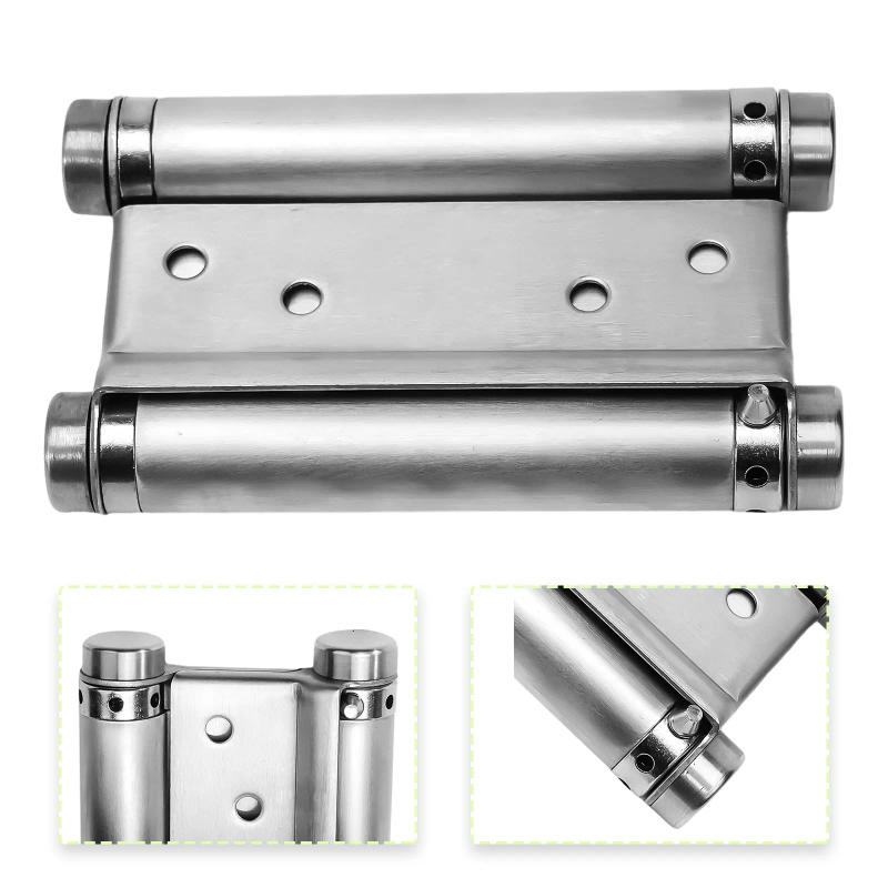 Description Picture 2 of item1pc Double Spring Hinge 2 Way Free Door Hinge Stainless Steel Automatic Door Closing Garage Door Hinges Fence Dedicated Hardware
