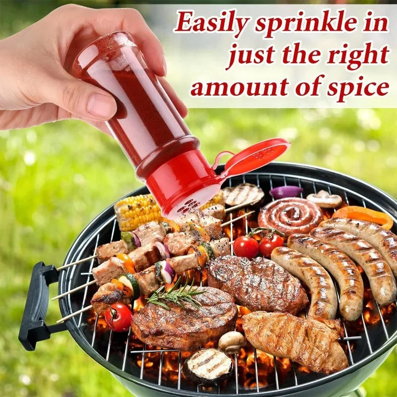 Description Picture 5 of itemClear Plastic Spice Bottle Kitchen Seasoning Containers Salt Pepper Shaker Jars  Barbecue Condiment Bottles Kitchen Gadgets