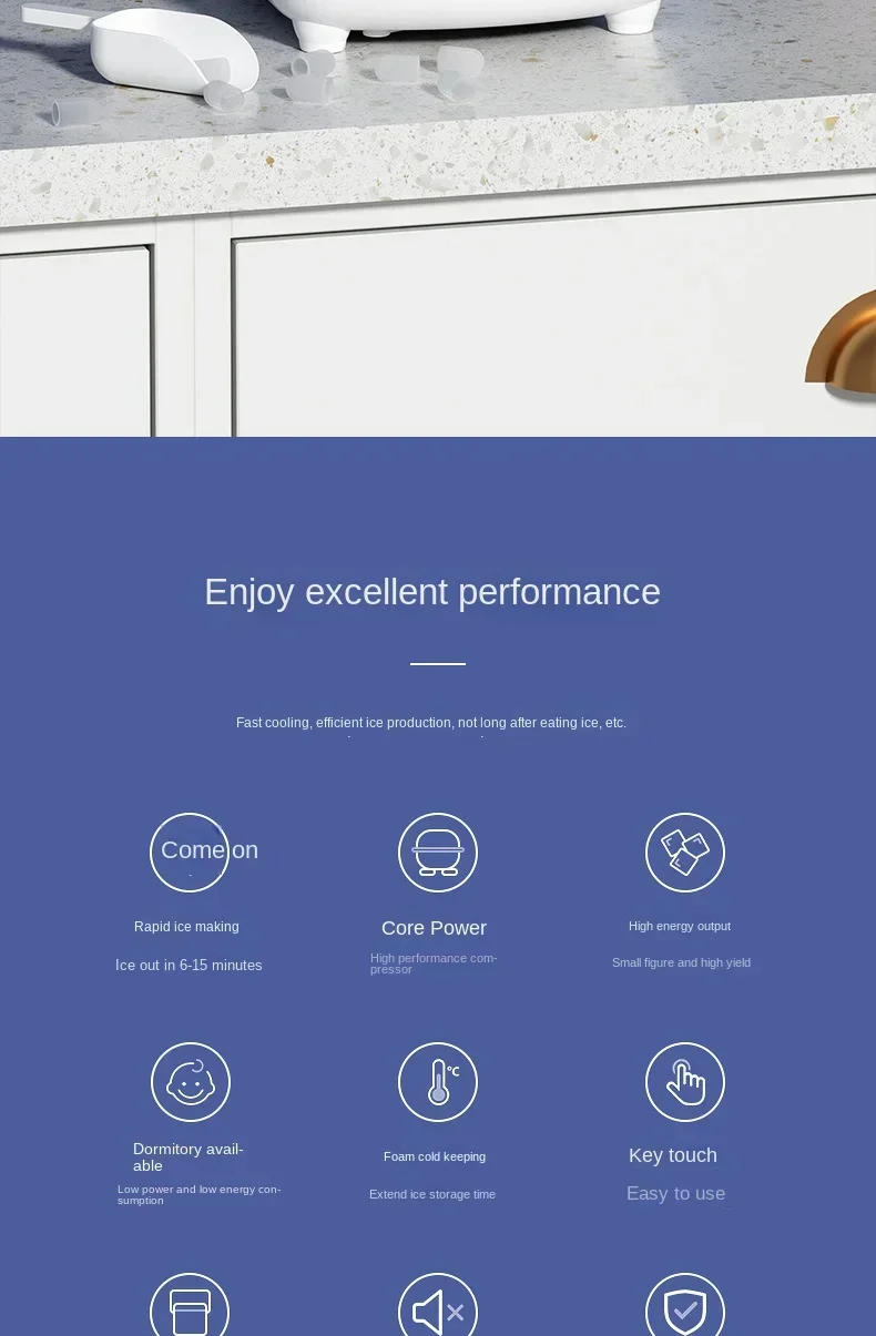 Description Picture 4 of item220V Ice Maker Commercial 15kg Small Dormitory Household Mini Student Fully Automatic Round Ice Block Making Machine A