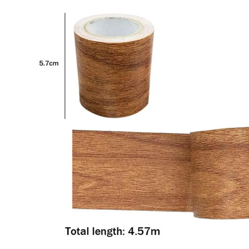 Description Picture 4 of item1Roll 4.57M Realistic Wood Grain Repair Adhensive Duct Tape Floor Furniture Renovation Skirting Line Stickers Home Decoration