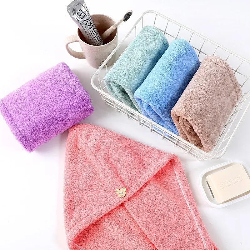 Description Picture 3 of itemMagic Microfiber Hair Towel Fast Drying Dryer Towel Women Wrap Head Absorption Water Bath Hat Absorbent Towel