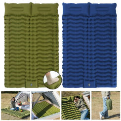 2 Person Air Mattress for Outdoor Camping Inflatable Cushion Double Sleeping Pad with Pillow Air Camping Mat Outdoor Travel Bed