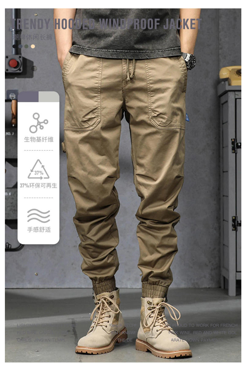 Description Picture 3 of itemCitylink TacTic Multi Pocket Leggings Men's Spring Casual WorkWear Cropped Pants With Black Trendy Brand, Versatile