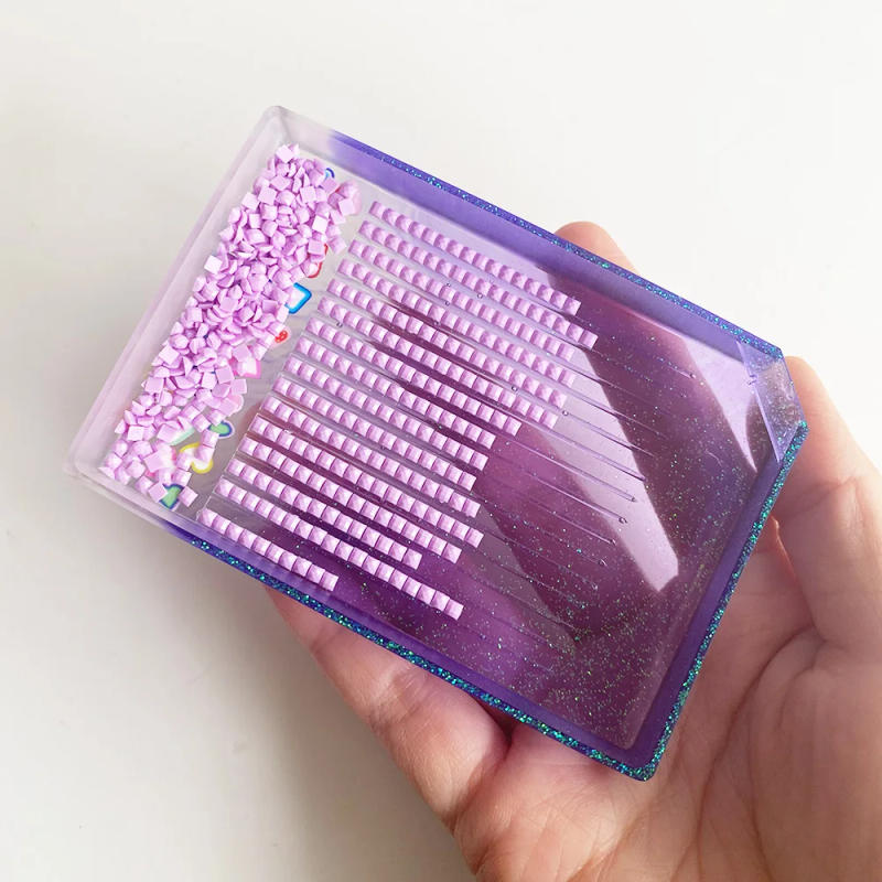 Description Picture 3 of itemCorner Hole Tray for Diamond Painting Purple Pink Sequins Decor Drill Plate for Round Sqaure Diamonds