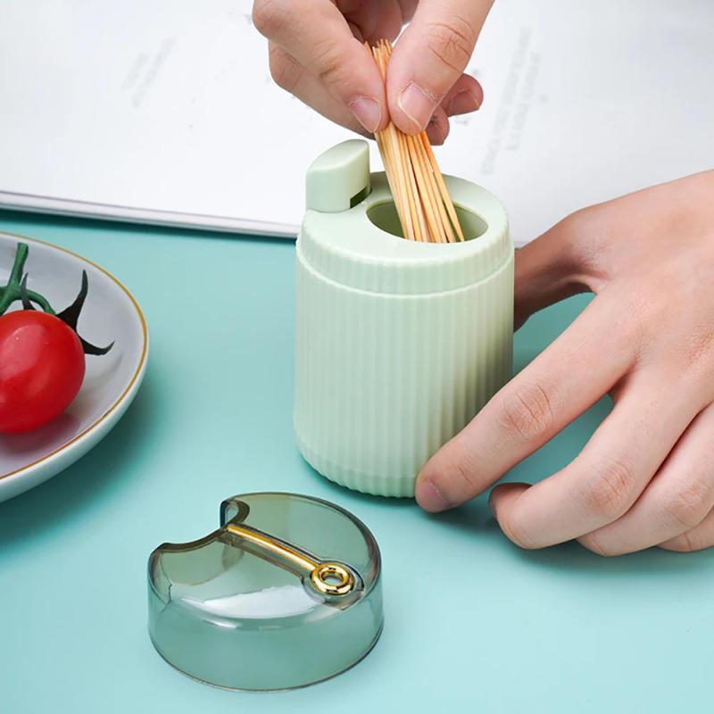 Description Picture 4 of item1pc Toothpick Box Toothpick Dispenser Ceative Push Automatic Eject Toothpick Jar Holder Household Convenient Gift Home Gadget