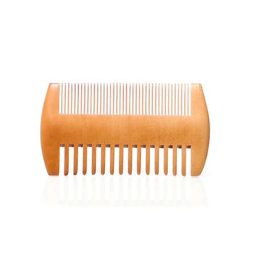 Pattern Carving Double-Sided Head Care Massage Scalp Beard Comb Natural Peach Wood Remove Dandruff Lice Grate Comb