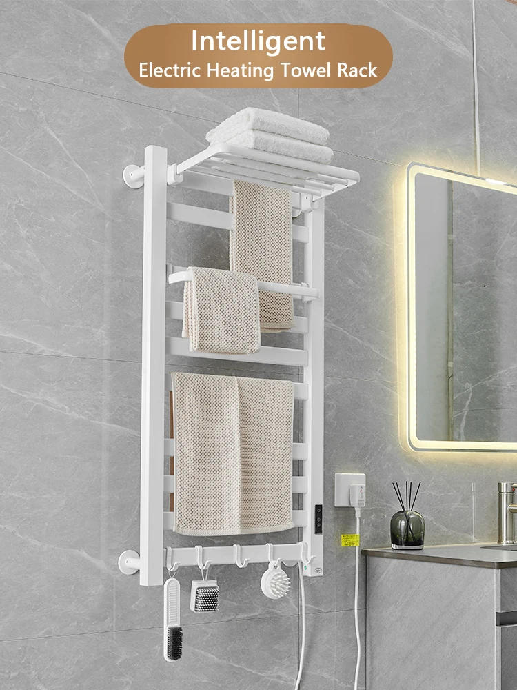 Description Picture 3 of itemSmart Bathroom Electric Heated Towel Rack Black Electric Towel Rail Thermal Towel Radiator Cloth Screen Dryers Bath Heated Towel