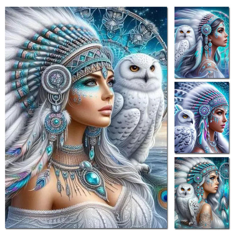 Description Picture 5 of itemFantasy Woman And Owl DIY Diamond Painting Elf Magic New 2024 Cross Stitch Mosaic Diamond Embroidery Sale For Home Decor Gift