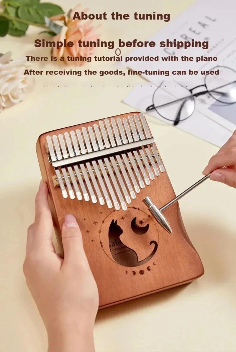 Description Picture 6 of item17 21Keys Kalimba Thumb Piano Solid Wood Veneer Keyboard Musical Instrument Kalimba Finger Piano Christmas Gift for Music Lovers