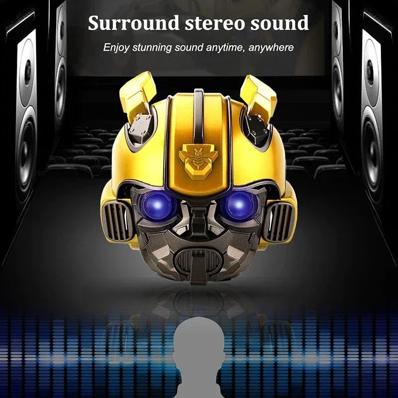 Description Picture 3 of itemOriginal Transformers Bluetooth Speakers Bumblebee Head Bluetooth Speakerdual Speakersled Light Heavy Basssuitable,Tf, Fm Radio