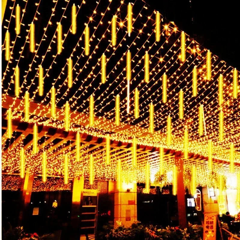 Description Picture 4 of item4/3/2/1 Set 2025 Navidad Outdoor LED Meteor Shower String Lights for Holiday Street Garland Garden Wedding Christmas Decorations