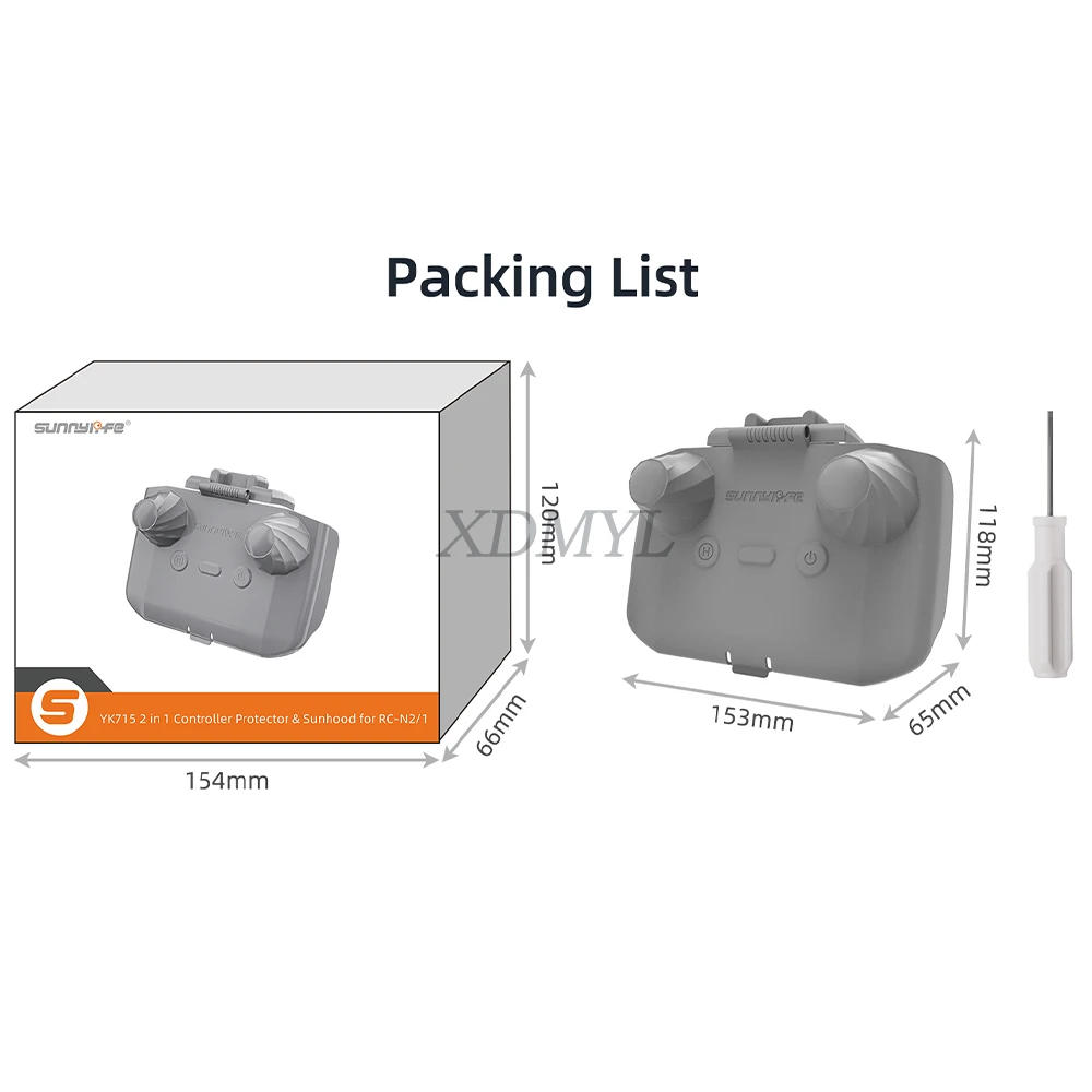 Description Picture 2 of itemSunnylife Remote Control Sunshade Protective Cover Sun Hood For DJI RC N1/RC N2/RC N3/RC N1C Mini 4 Pro/Air 3/Air 3S/Mini 4K/Neo