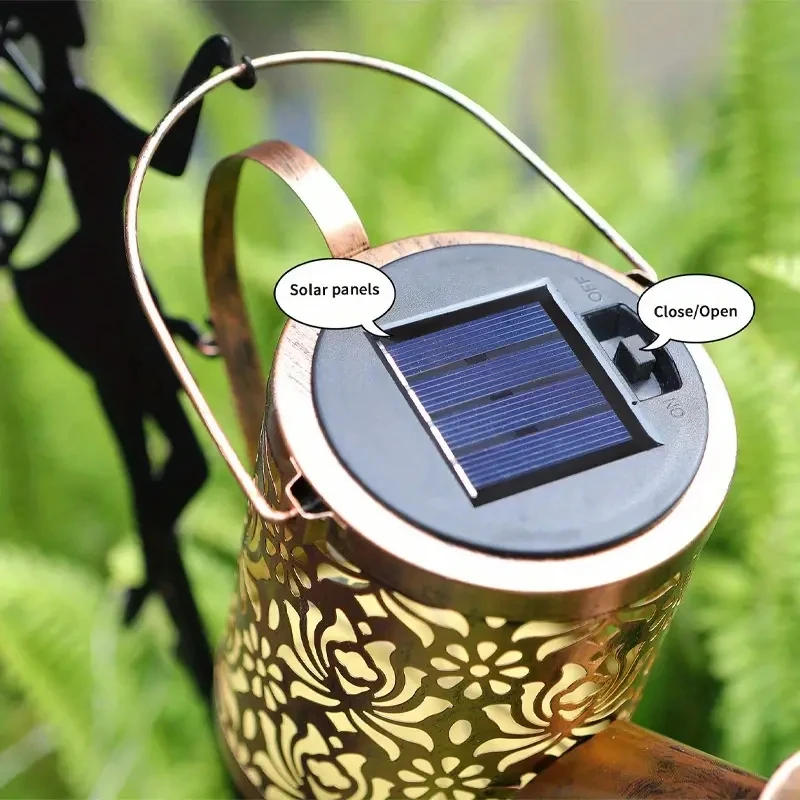 Description Picture 3 of item1 PC Solar Watering Can Lights, Outdoor Waterfall Garden String Fairy Lights, Solar Kettle Projection Light