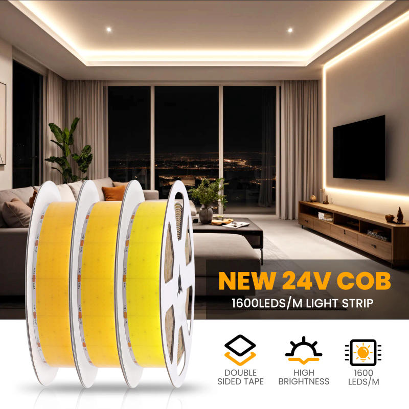Description Picture 4 of item24V1600LEDs/m COB LED Strip Light 5 Rows LED Super Bright Flexible LED Tape High Density Linear Light COB Lights Home Decoratio
