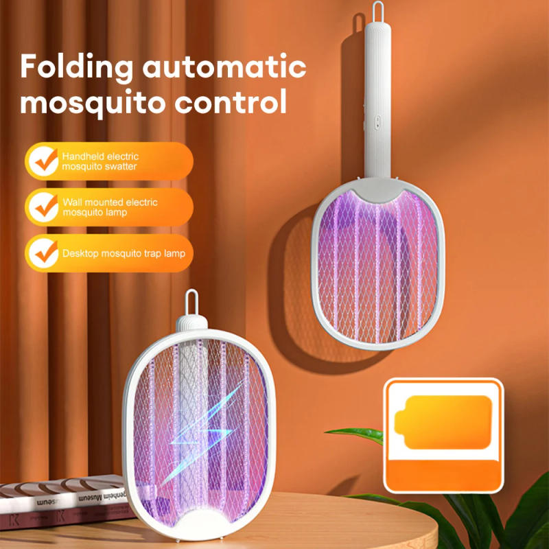 Description Picture 2 of itemFoldable Electric Mosquito Killer Fly Swatter Trap USB Rechargeable Mosquito Racket Insect Killer with UV Light Bug Zapper 3000V