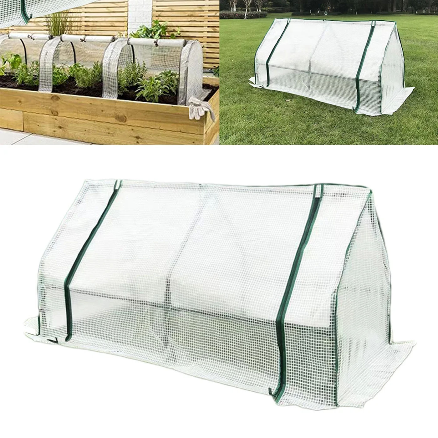 Description Picture 2 of item1pc Small Grow Tunnel Outdoor Garden Greenhouse Reinforced Cover With Mesh Garden Planting Grid Greenhouse Cultivation Tools