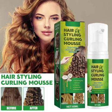 60ml Hair Sculpting Mousse Professional Curly Hair Styling Curling Mousse Natural Fluffy Moisturizing Women Haircare Products