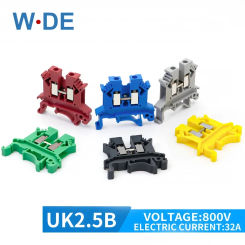 10Pcs Din Rail Terminal Block UK-2.5B Wire Electrical Conductor Universal Connector Screw Connection Terminal Strip Block UK2.5B
