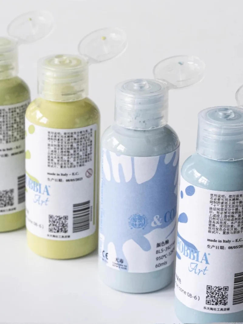 Description Picture 4 of item60ml Italian Ceramic Glaze Electric Kiln Fired Medium High Temperature Color Glaze DIY Pottery Painting Crafts Coloring Pigment