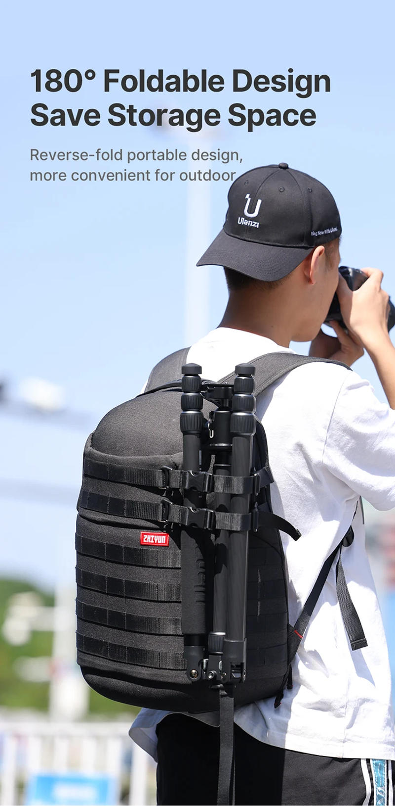 Description Picture 5 of itemUlanzi MT-61 Carbon Fiber Travel Tripod 1.74M Height 360 Panoramic Head Tripod Monopod Foldable Design with 1/4 Screw